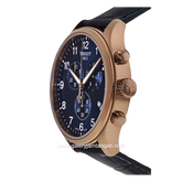 TISSOT CHRONO T116.617.36.042.00 Blue Rosegold Leather Strap